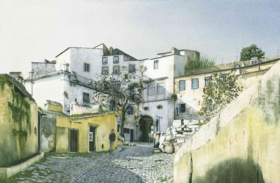 Alfama Lisbon - Watercolour Painting by Surrey Artist Nol Haring - General Art Gallery